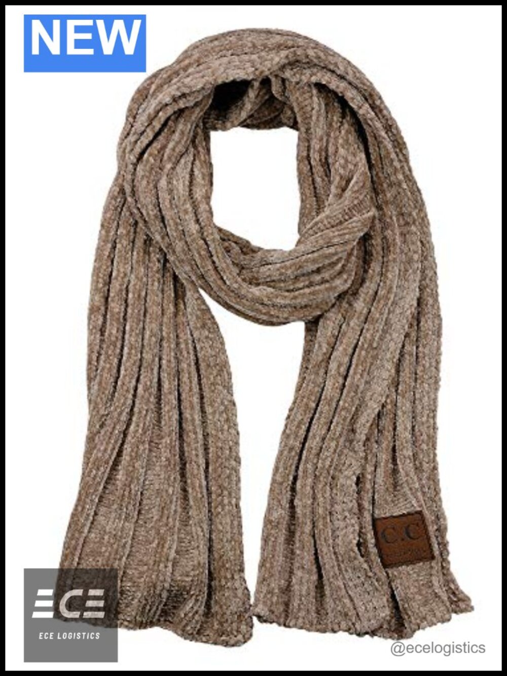 Ultra Soft Chenille Ribbed Thick Warm Knit Shawl Wrap Scarf